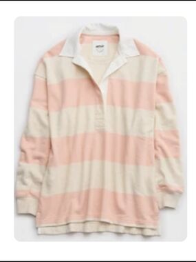 Aerie Prep Rally Rugby Sweatshirt Size Large